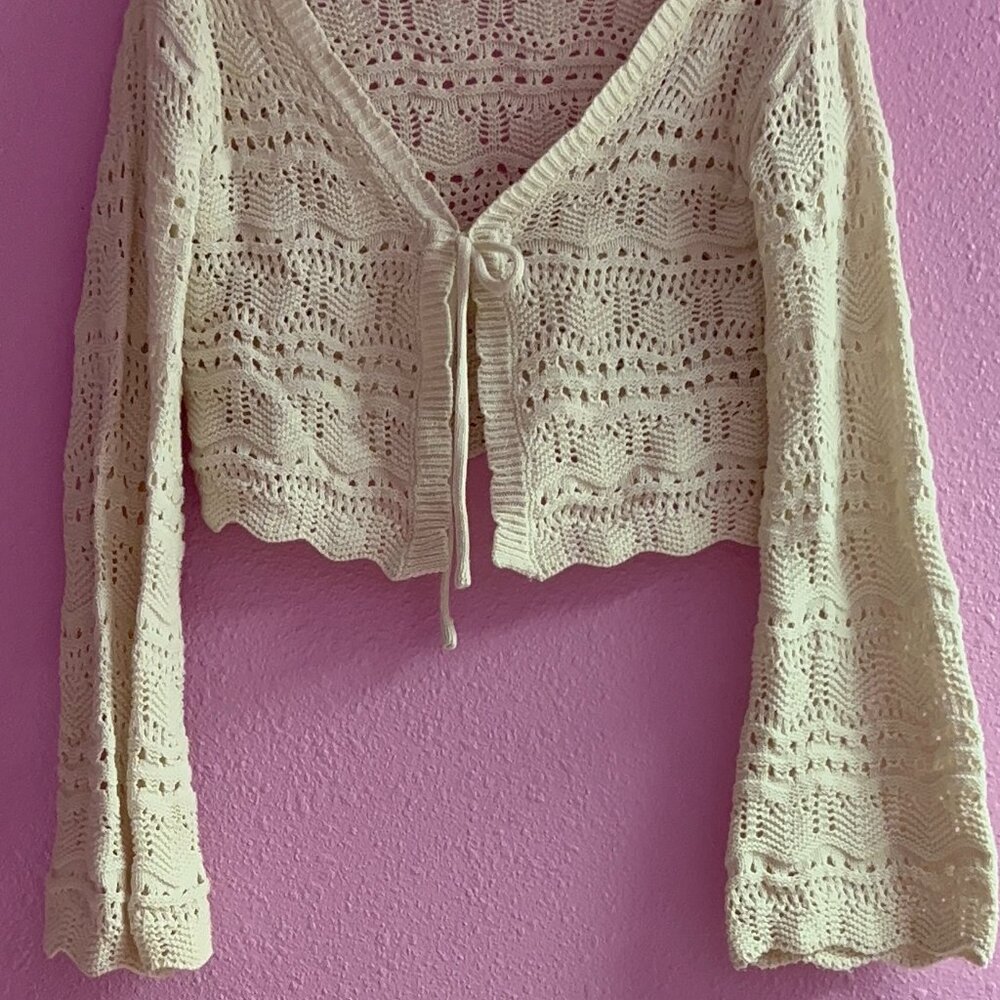 Sincerely Jules beige cropped cardigan